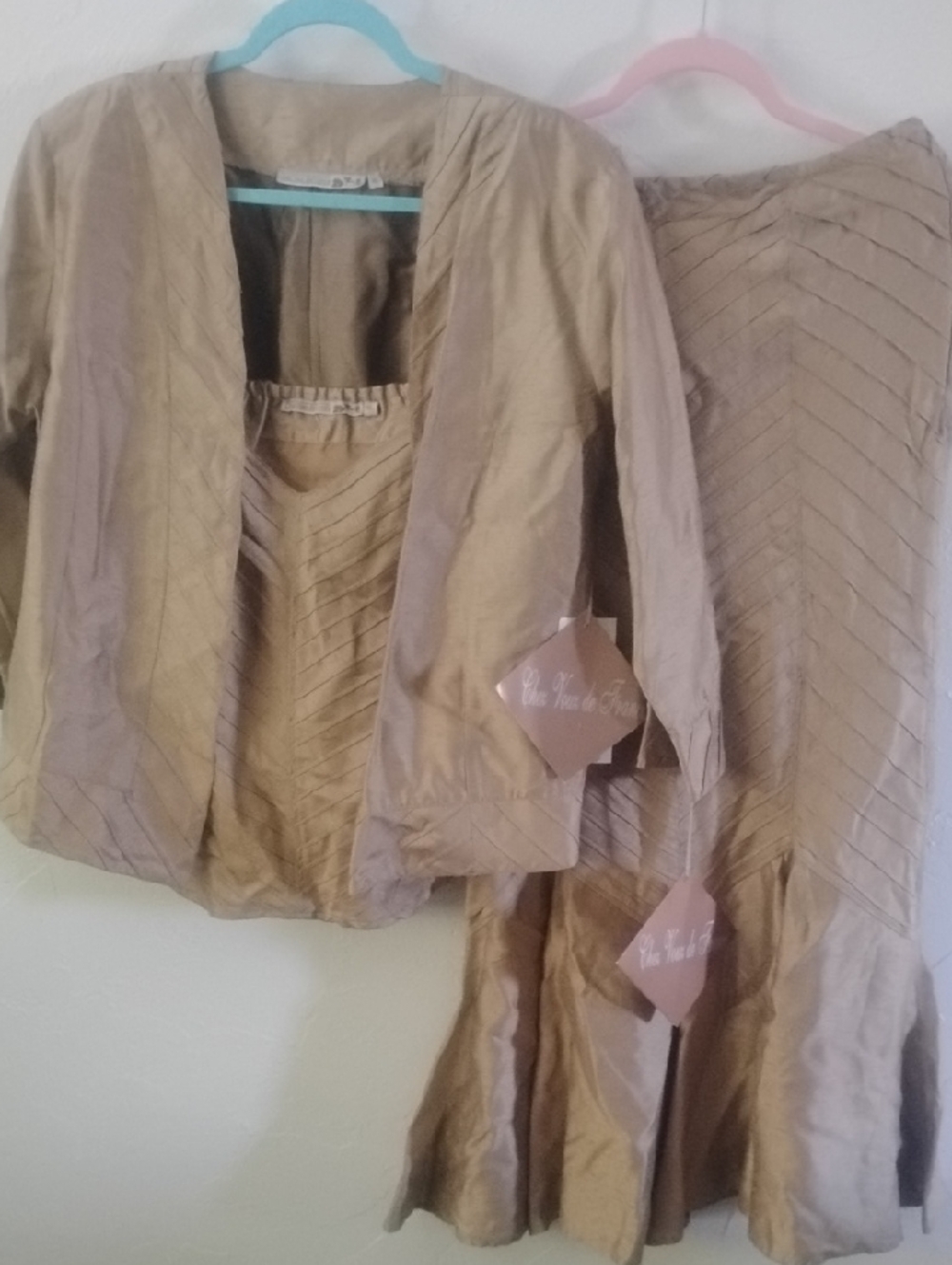 Chez Vous De France NWT Coppery Gold Shimmer Mother Of Bride Outfit Sz XL VTG